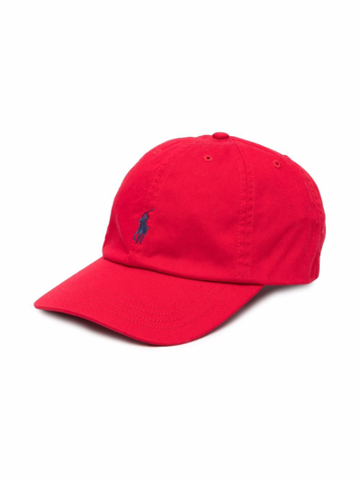 Ralph Lauren Kids' Embroidered Logo Cap In Red