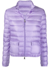 Moncler Logo-patch Padded Down Jacket In Purple