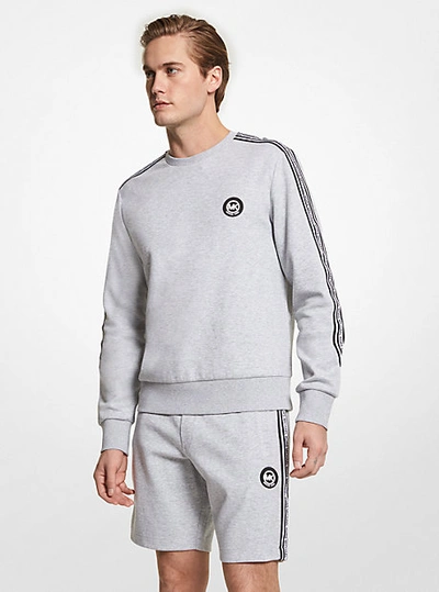Michael Kors Logo Tape Cotton Blend Sweatshirt In Grey