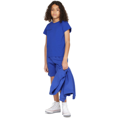 Pangaia Kids Blue Organic Cotton 365 T-shirt In Cobalt Blue
