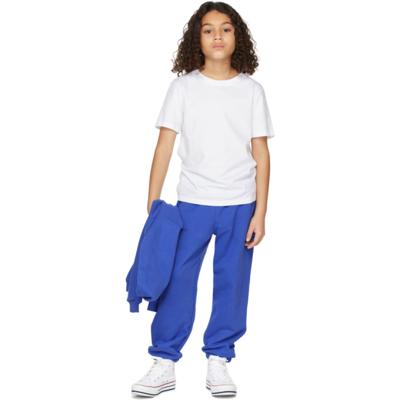 Pangaia Kids Blue Organic Cotton 365 Track Pants In White