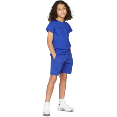 Pangaia Kids Blue Organic Cotton 365 Long Shorts In Cobalt Blue