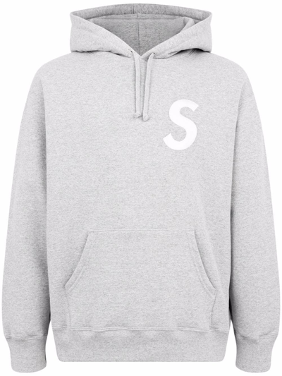 Supreme S Logo Split Hoodie In Grey