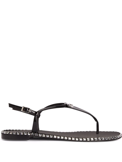 Giuseppe Zanotti Bellatriks T-bar Studded Sandals In Black