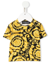 Versace Baroque-print Cotton T-shirt In Black