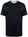 Brunello Cucinelli Layered-effect Crewneck T-shirt In Blue