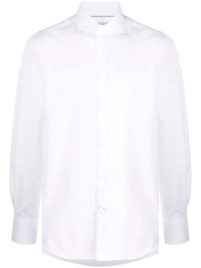 Brunello Cucinelli Plain Long-sleeve Shirt In White