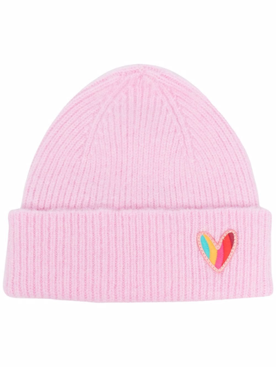 Paul Smith Heart-motif Knitted Beanie In Pink