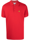 Kenzo Tiger Logo-patch Polo Shirt In Red