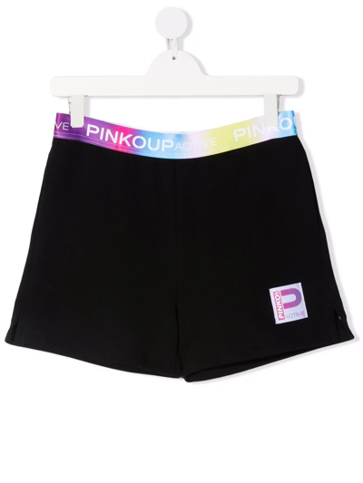 Pinko Teen Logo-waist Shorts In Black