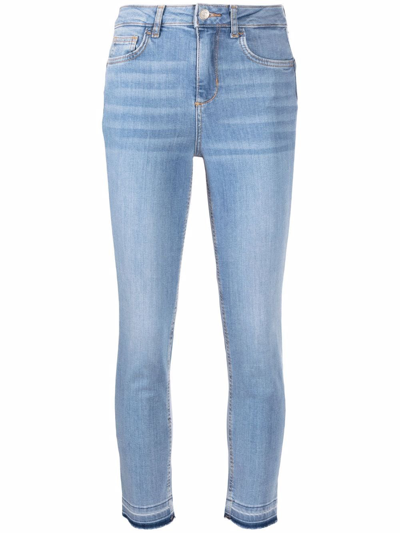 Liu •jo Cropped Jeans In Washed Denim