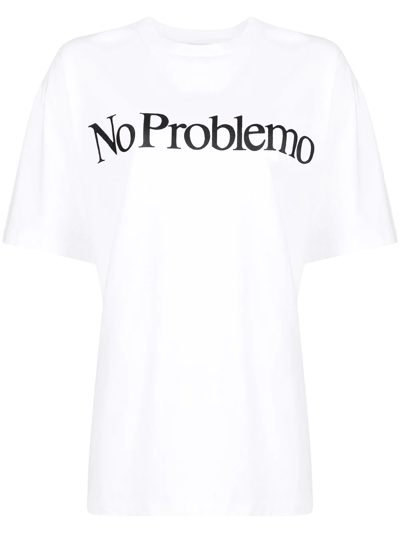 Aries No Problemo Slogan-print T-shirt In White