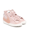 Nike Textured Leather Blazer Mid 77 Jumbo High-top Sneakers With In Pink