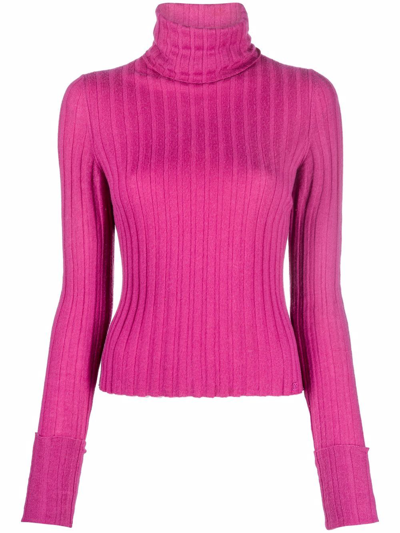 Pre-owned Chanel 2004 Ribbed Knit Cashmere Jumper In Pink
