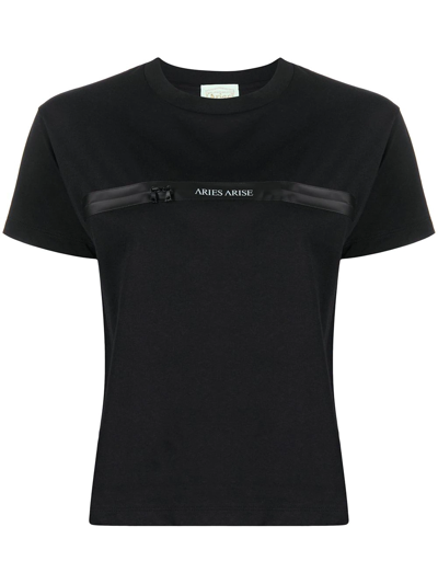 Aries Black Cotton Shrunken T-shirt