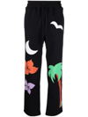 JUST DON EMBROIDERED STRAIGHT TRACK PANTS