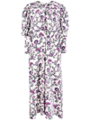 ISABEL MARANT FLORAL-PRINT SILK MIDI DRESS