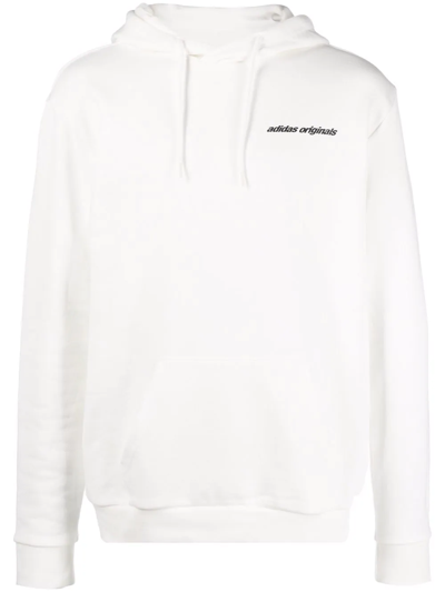 Adidas Originals Chest Logo-print Hoodie In White