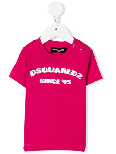 Dsquared2 Babies' Logo-print T-shirt In Pink