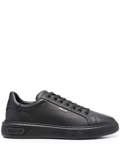 Bally Miky_ Pebbled Low-top Sneakers In Schwarz