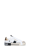 Dolce & Gabbana Custom Leather Sneakers With Metallic Inserts In Multi