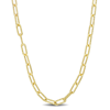 AMOUR AMOUR 3.5MM FANCY PAPERCLIP CHAIN NECKLACE IN YELLOW PLATED STERLING SILVER