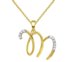 MACY'S DIAMOND FANCY INITIAL 18" PENDANT NECKLACE (1/10 CT. T.W.) IN 14K GOLD-PLATED STERLING SILVER