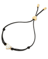 Kate Spade Gold-tone Birthday Gemstone Heart Slider Bracelet In White