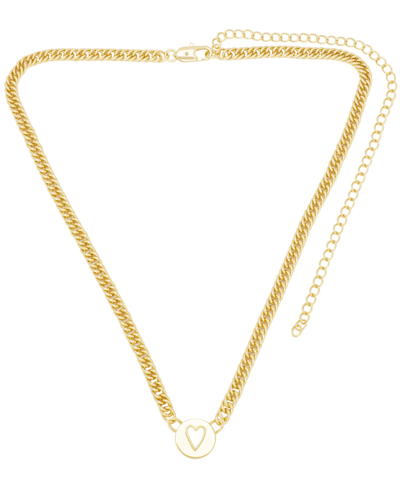 Macy's Diamond Accent Heart Adjustable Necklace In Gold