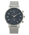 Olivia Pratt Women's Two-dial Buckle Silver-tone Mesh Strap Watch 38mm In Silver-tone