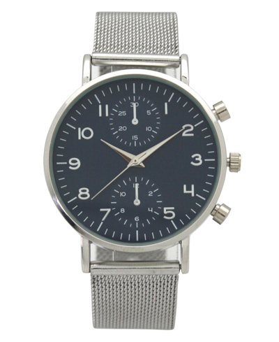 Olivia Pratt Women's Two-dial Buckle Silver-tone Mesh Strap Watch 38mm In Silver-tone