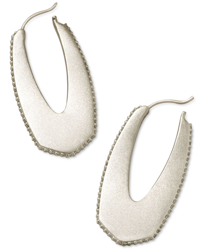 Kendra Scott Pave-edge Hoop Earrings In Silver