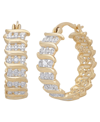 Macy's Diamond Accent "s" Hoop Earrings In Gold