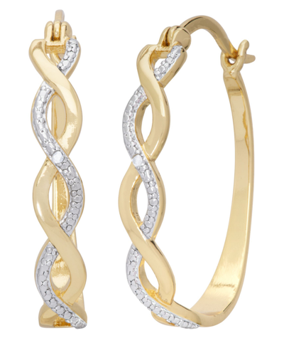 Macy's Diamond Accent Infinity Hoop Earrings In Gold