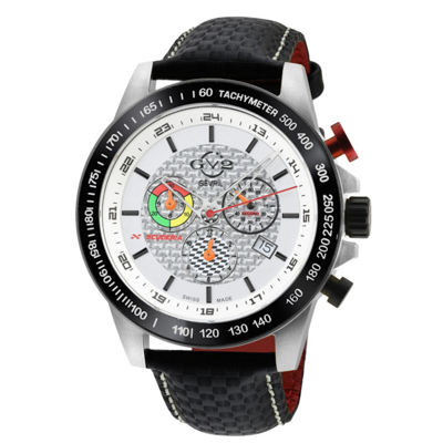 Gv2 By Gevril Scuderia Chronograph Tachymeter White Dial Mens Watch 9920 In Black / Skeleton / White