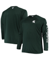 COLUMBIA MEN'S COLUMBIA GREEN MICHIGAN STATE SPARTANS BIG AND TALL TERMINAL TACKLE OMNI-SHADE LONG SLEEVE RAG