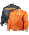 PROFILE MEN'S TENNESSEE ORANGE AND BLACK TENNESSEE VOLUNTEERS BIG AND TALL REVERSIBLE SATIN FULL-ZIP JACKET