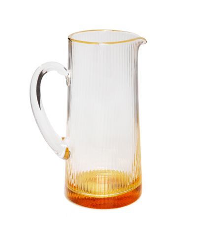 Classic Touch 4" Unique Shaped Decanter With Colored Bottom In Clear