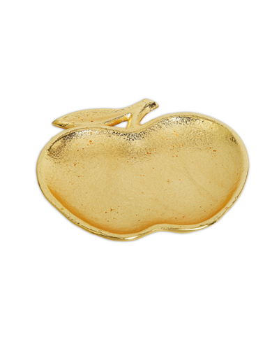 Classic Touch 5" Apple Shaped Dish In Gold-tone