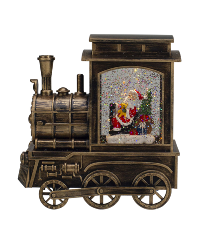 Northlight 6.75" Train Christmas Snow Globe With Santa In Black
