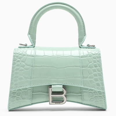 Balenciaga Green Coco-print Leather Hourglass Xs Bag