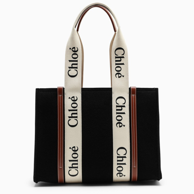 Chloé Black/brown/white Medium Woody Bag