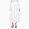 Chloé Broderie Anglaise Cotton-poplin Long Skirt - Atterley In White