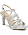 Naturalizer Danya Womens Man Made Glitter Evening Heels In Silver Glitter Faux Leather