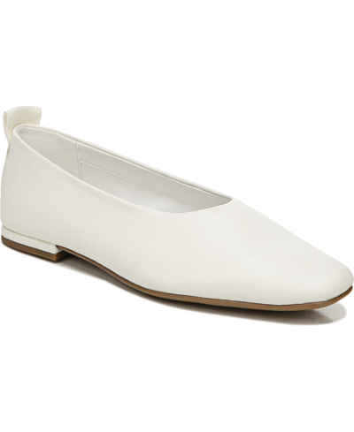 Franco Sarto Vana Womens Leather Slip On Ballet Flats In White Leather