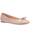 Kate Spade Kiersten Bow Patent Ballerina Flats In Peach Shake