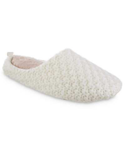 Isotoner Signature Women's Chunky Knit Sutton Hoodback Slippers In Ewe