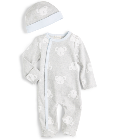 First Impressions Kids' Baby Boys Coverall Set, Created For Macy's In Light Grey Hthr