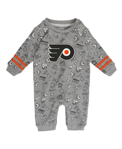Outerstuff Infant Unisex Heathered Gray Philadelphia Flyers Gifted Player Long Sleeve Romper
