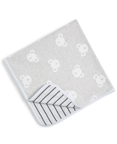 First Impressions Kids' Reversible Koala Baby Blanket, Created For Macy's In Light Grey Hthr